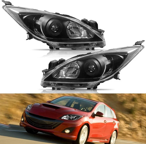 Black headlights set - black,